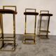 Belgochrom brass bar stools, set of 3, 1970s