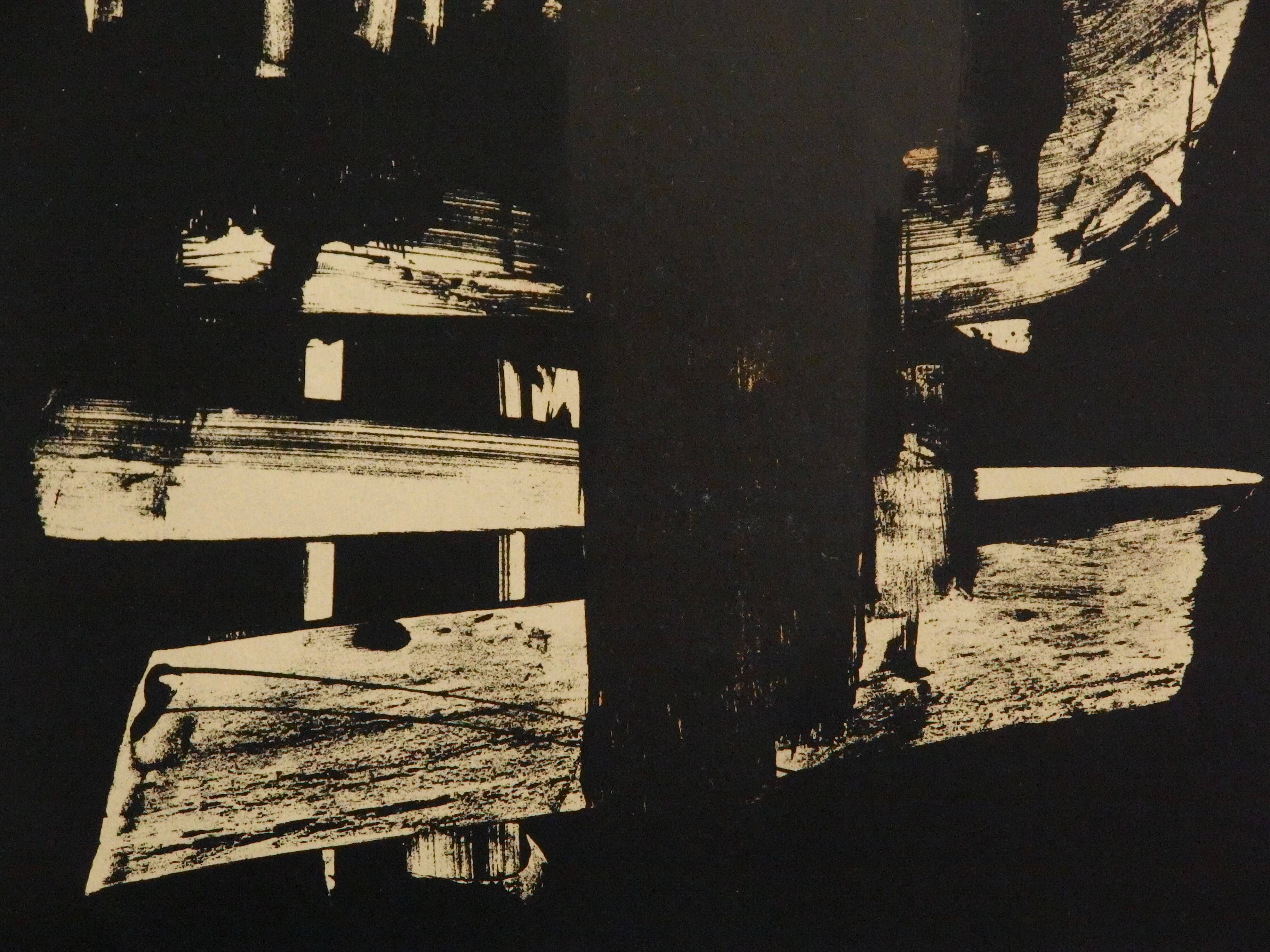 Pierre soulages: lithograph no. 9 - original lithograph
