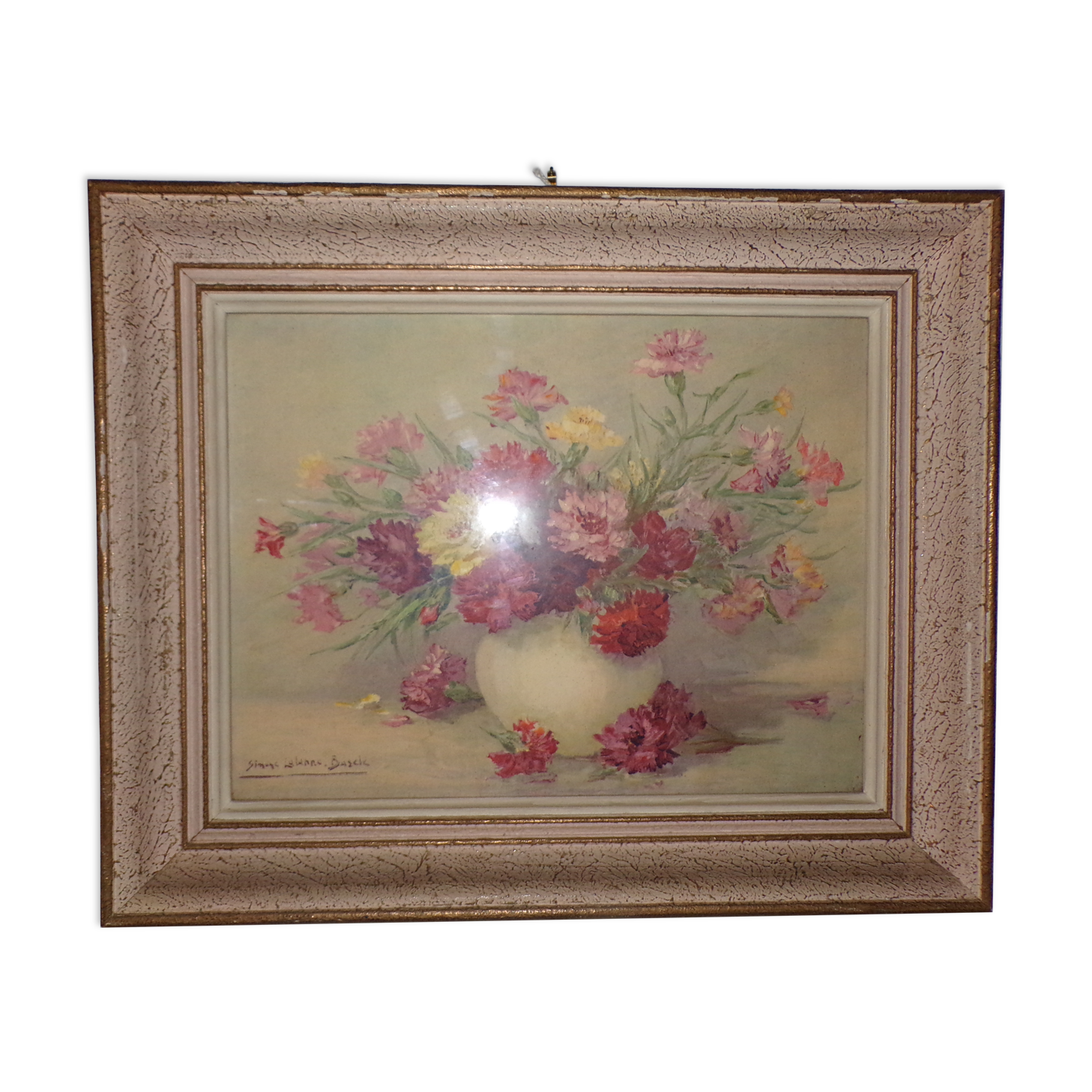 Simone Lalanne-bascle peinture "bouquet de fleurs"