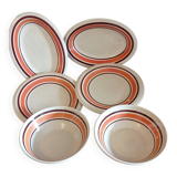 Ensemble de 6 plats de forme vintage