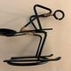 Metal and rattan skier candle holder Laurids Lonborg, 1960