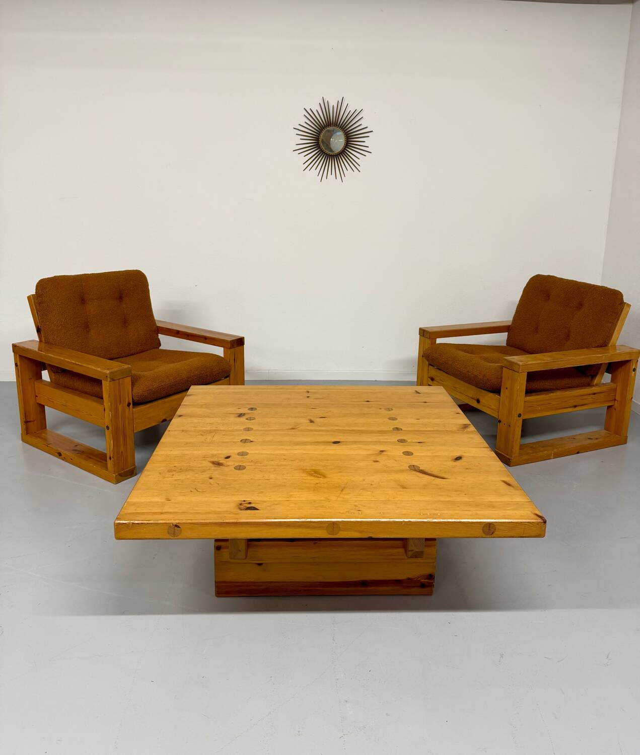 Pine coffee table "Kvadrat" design Wilhelmsson Andersson and Söner