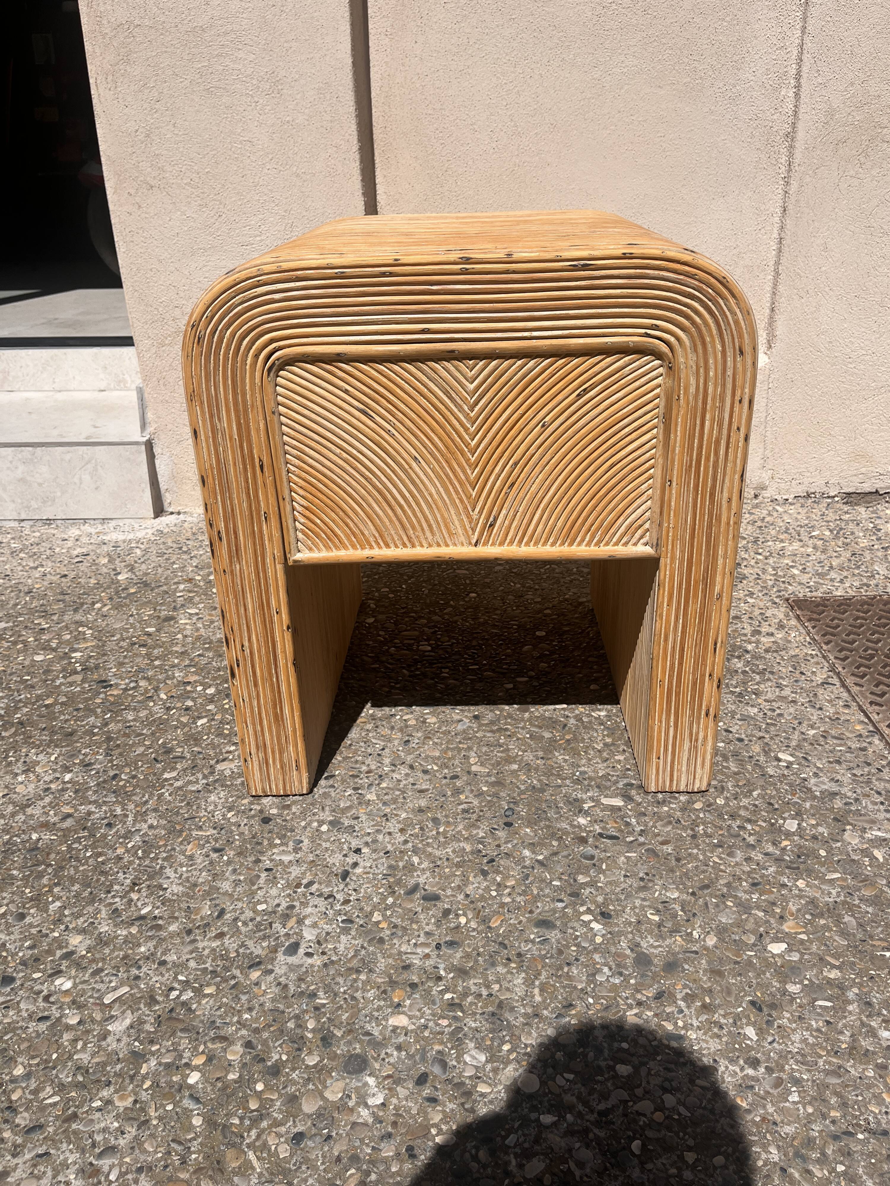 Vintage rattan bedside table from the 70s/80s