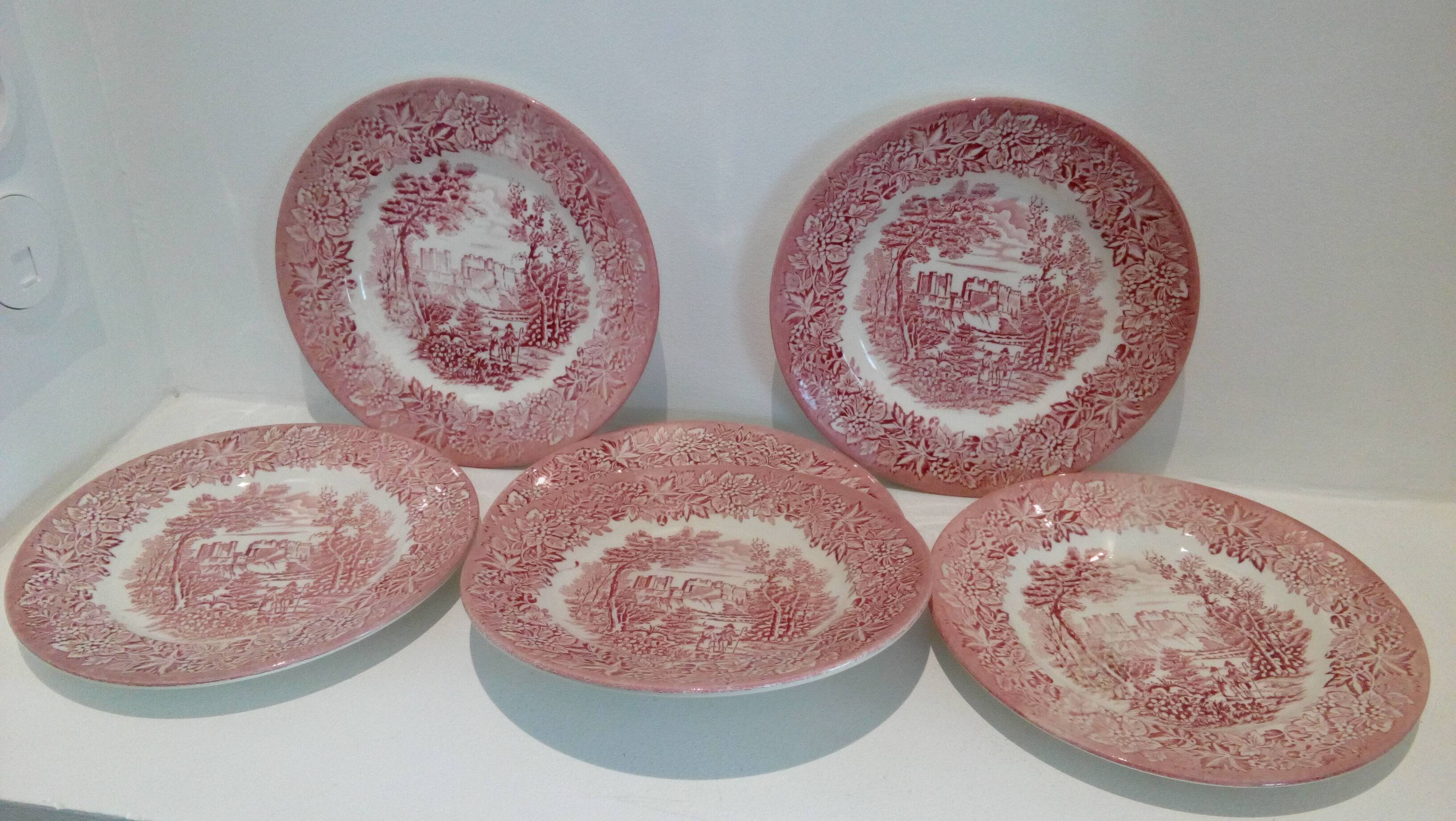 English dessert plates