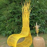 Yellow armchair"wave" rattan