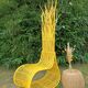 Fauteuil jaune"vague" en rotin