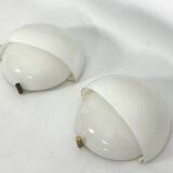 Rare Set of two Glass and brass Mania sconces by Vico Magistretti for Artemide. Italy 1960s