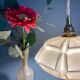 Suspension abat-jour vintage art déco en opaline rose