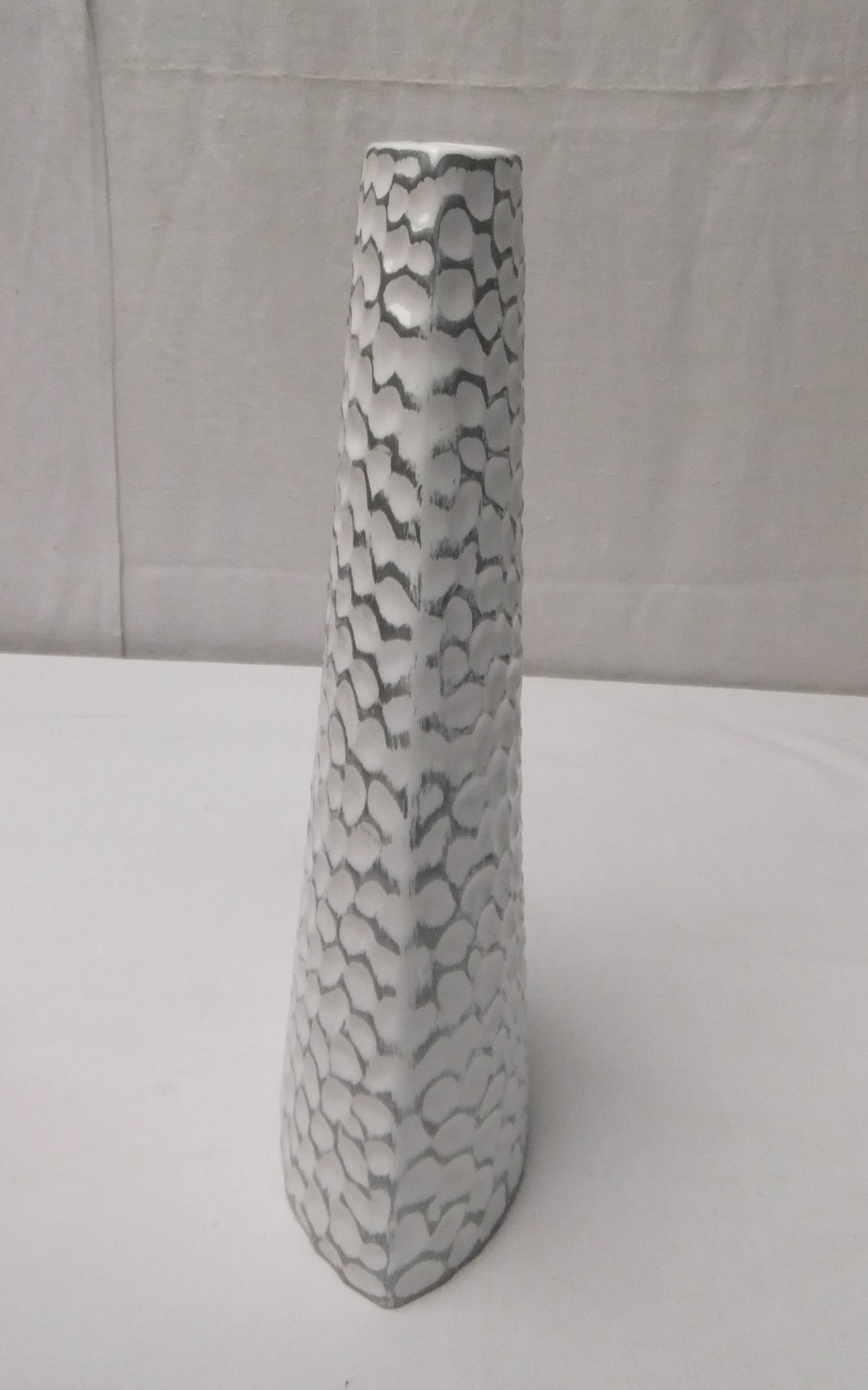 Antique ceramic slip vase signed numbered vintage