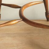 Mid century solid oak lyre-back Windsor armchair, 1960s