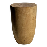 Tabouret, table d'appoint, bout de canapé en manguier massif cylindrique