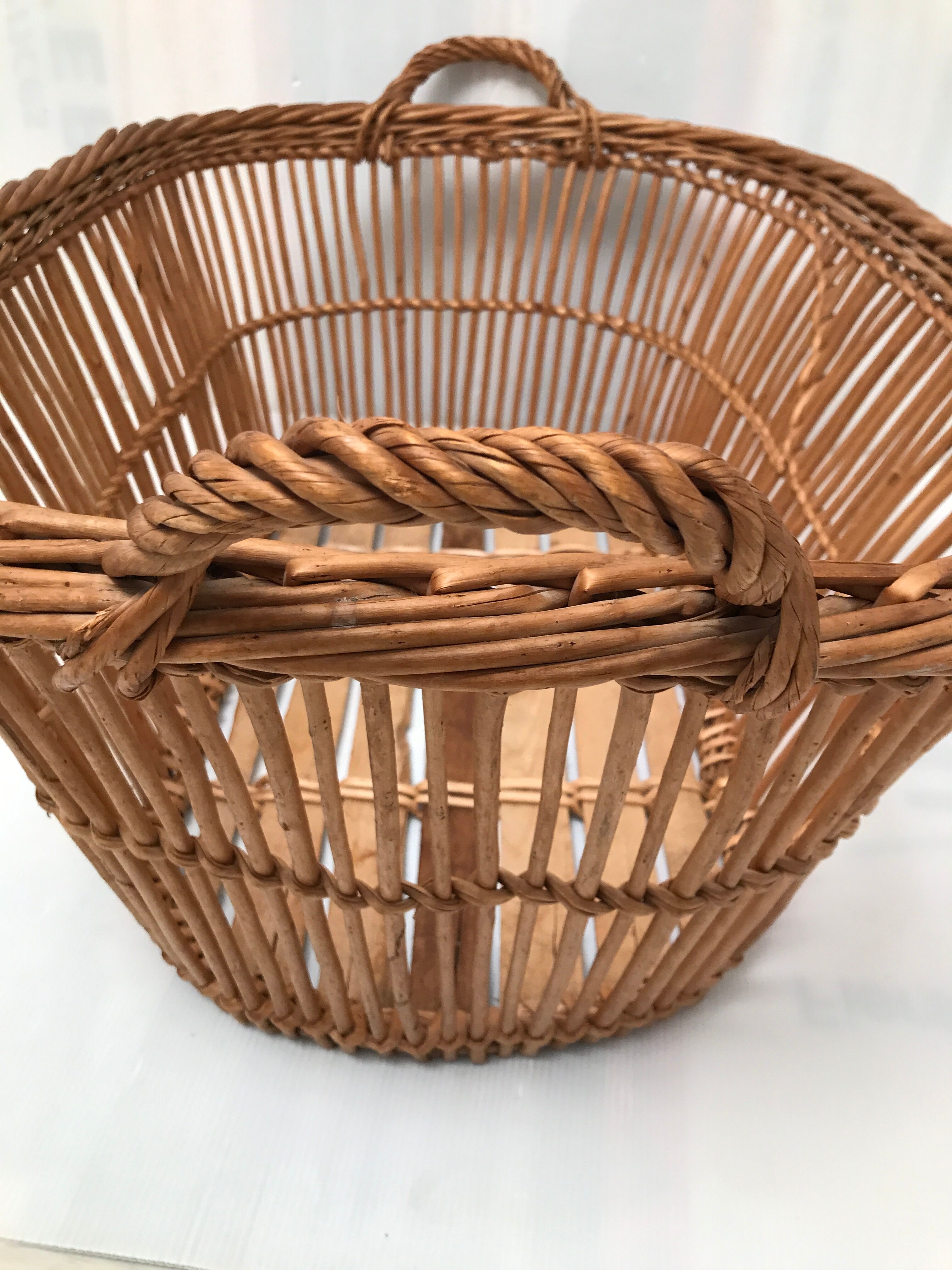 Old oval wicker basket