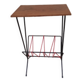 Vintage scoubidou magazine holder side table