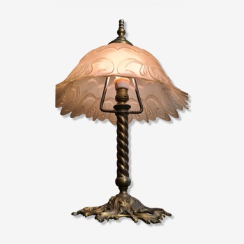 Lampe bronze et laiton art nouveau 1900 a 30s