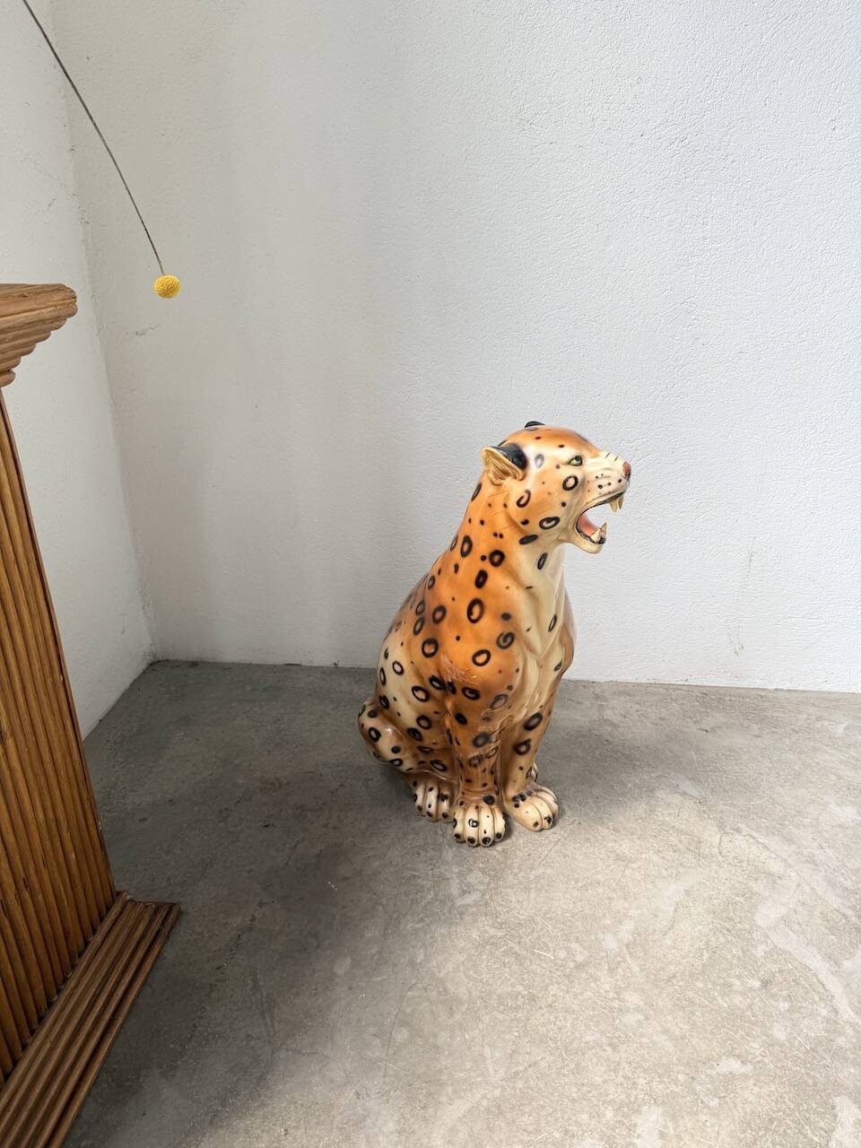 XL Italian ceramic leopard sculpture statue 1970