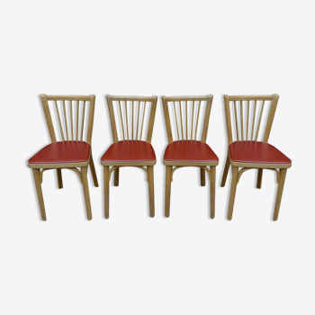 Set de 4 chaises bistrot par Baumann France 1950
