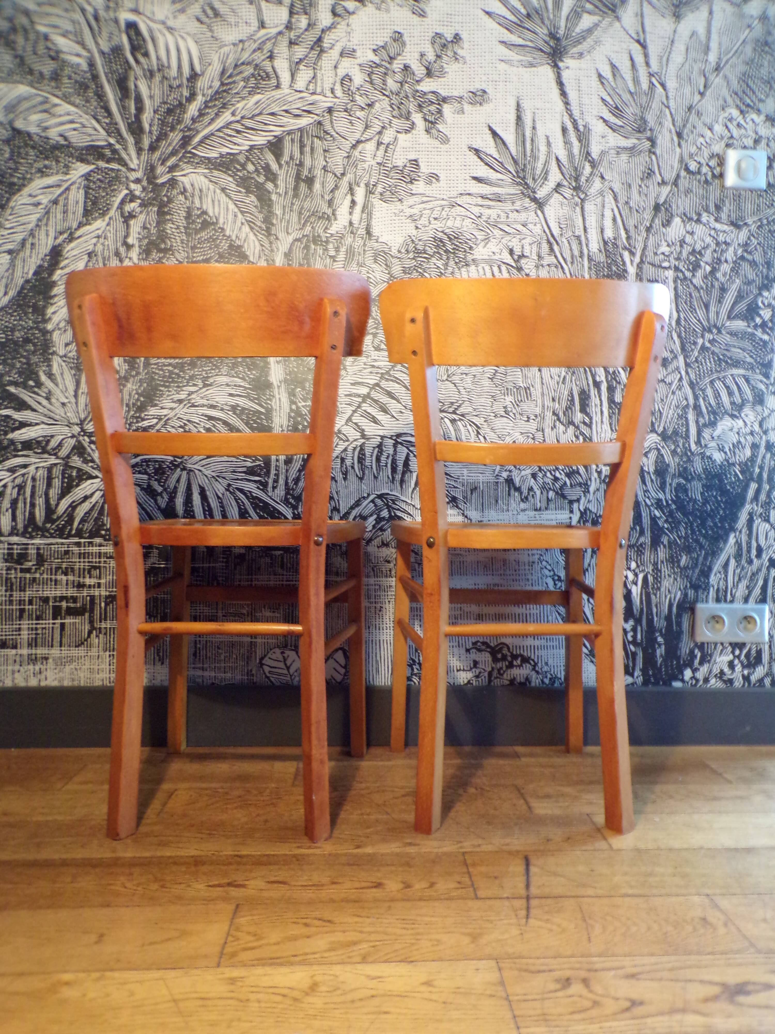 Paire de chaises de bistrot 1950