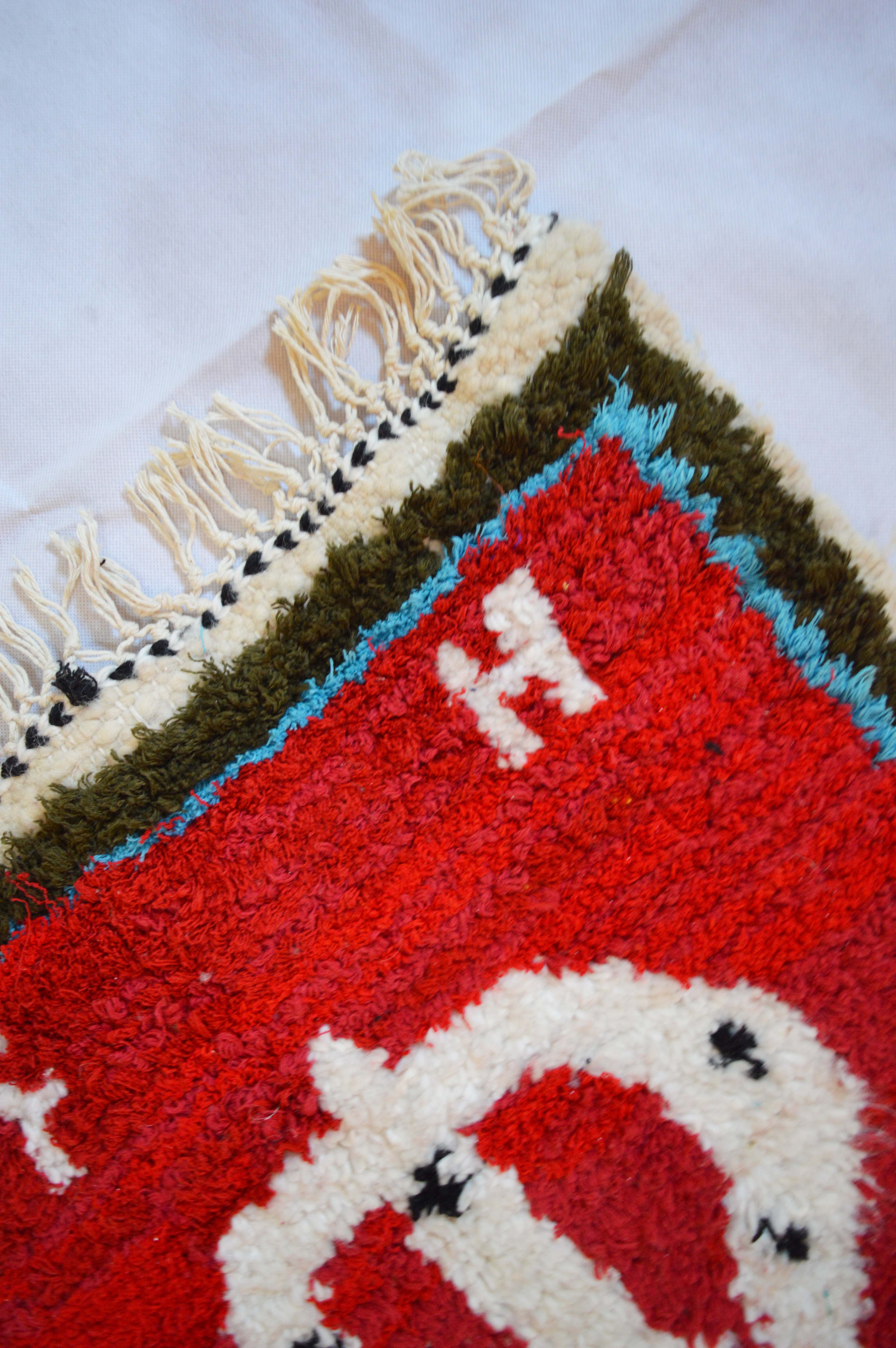 Tapis berbère rouge tazerzit 100 x 60 cm
