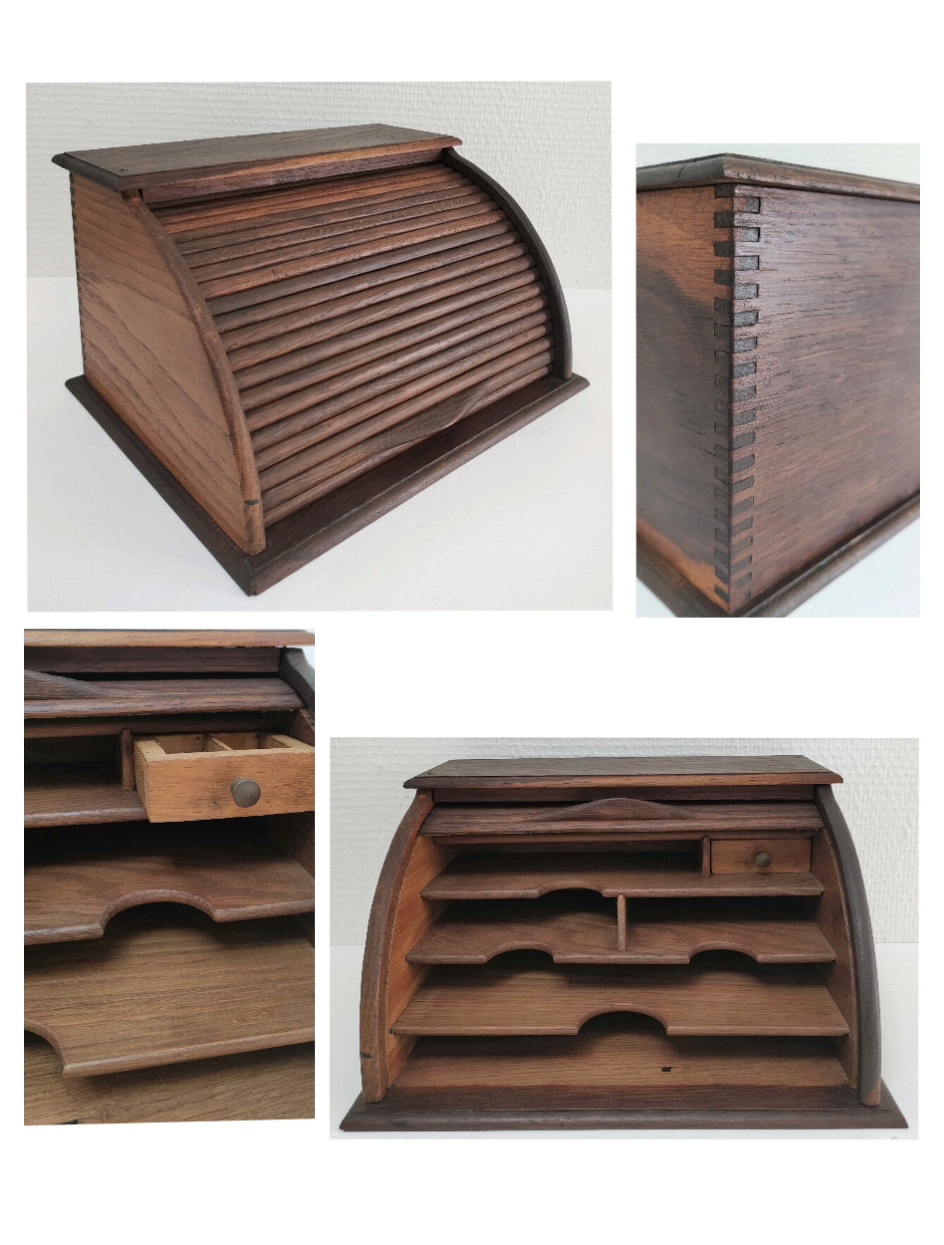 Solid wood writing with vintage curtain