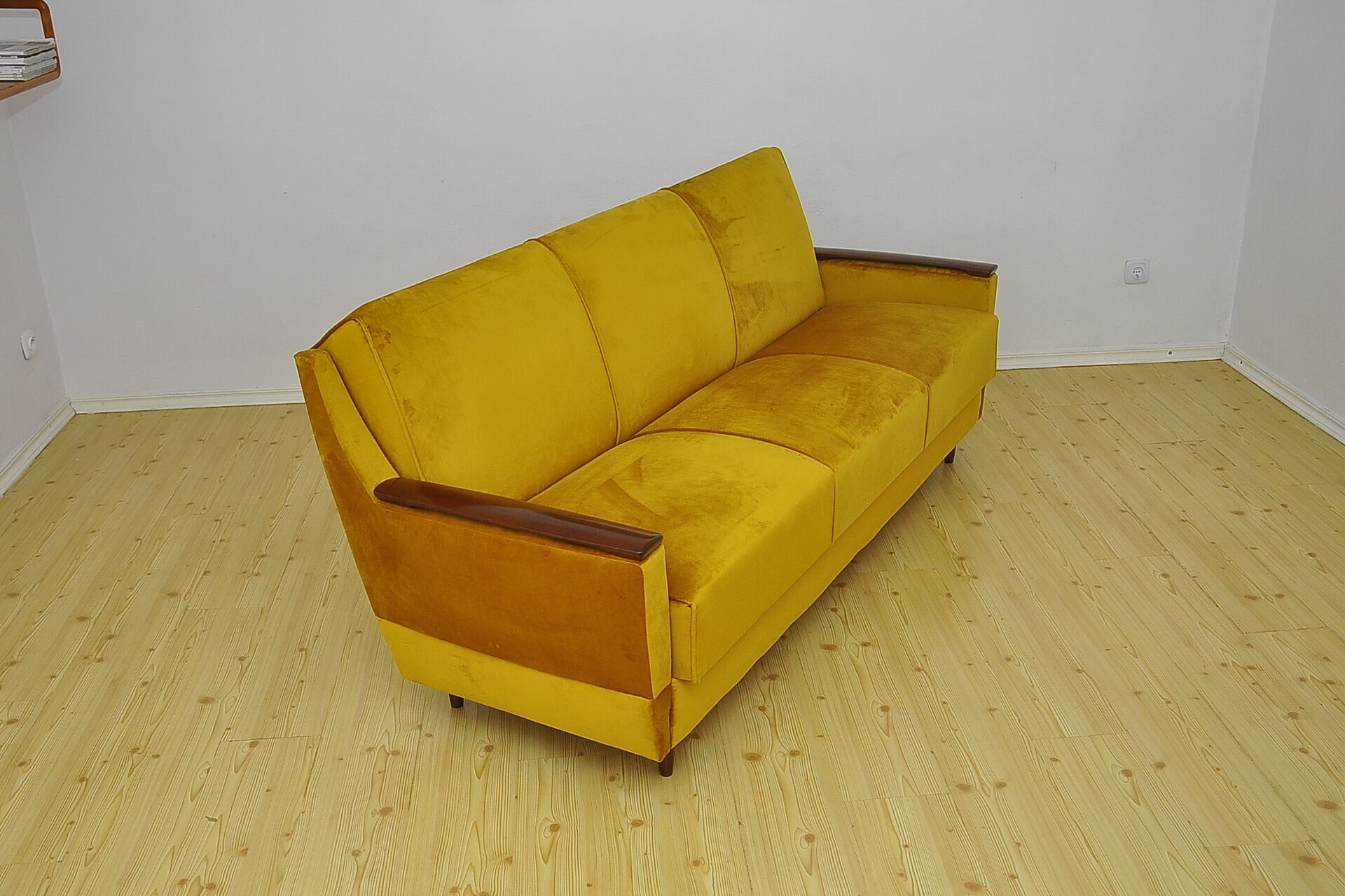 Mid-century velvet sofa daybed, 1960s
