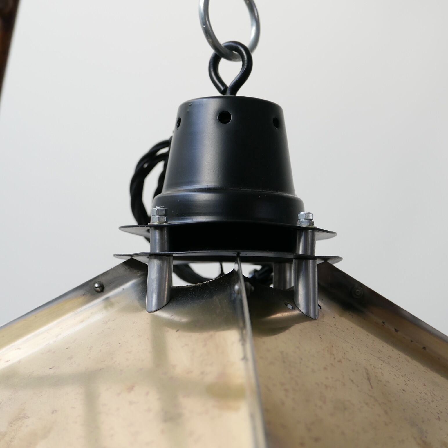 Brass reflector industrial pendant light