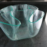 Plexiglass vase 1970 shape handkerchief 5 compartments 21 cm x 17 high