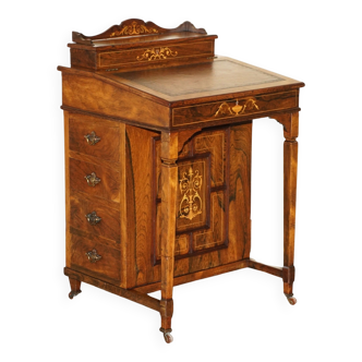 Victorian Davenport desk in hardwood and leather