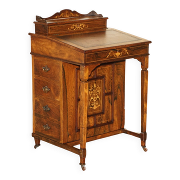 Victorian Davenport desk in hardwood and leather