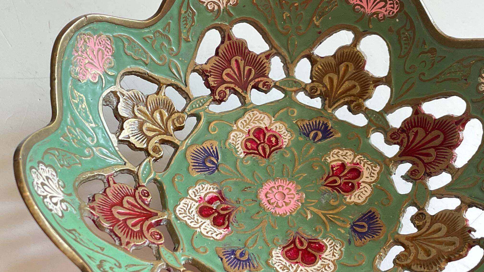 Vintage solid brass pocket tray