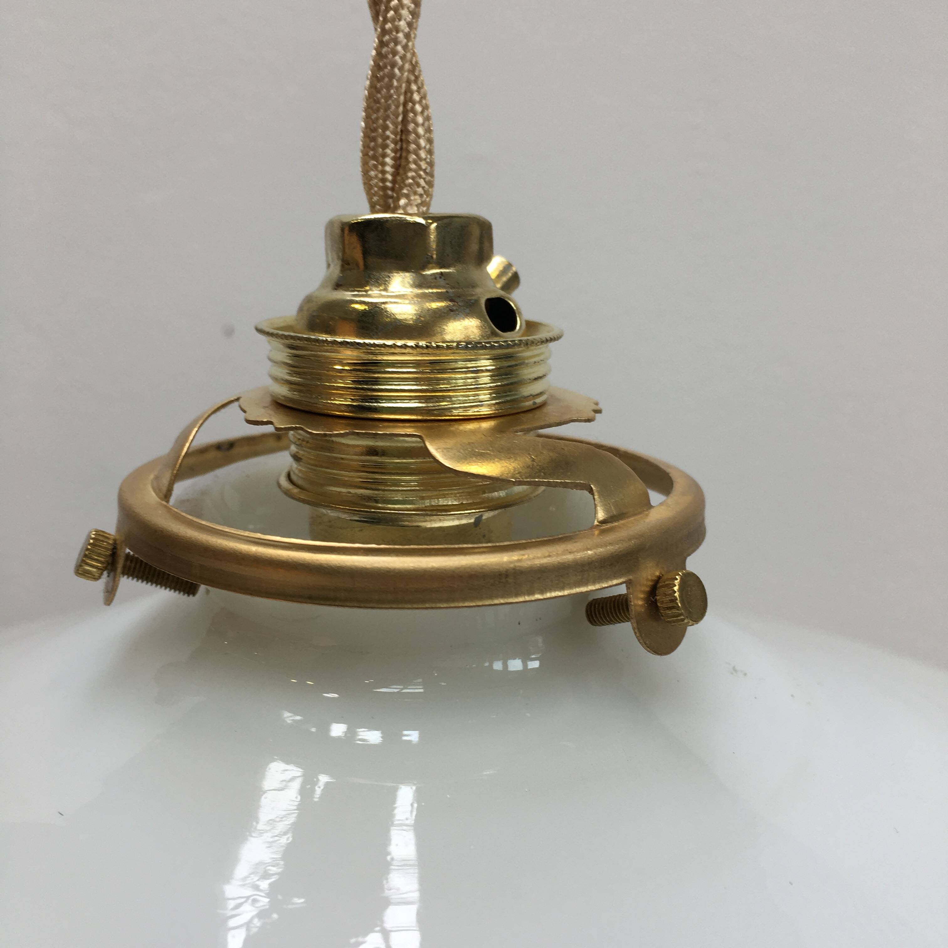 Vintage suspension lamp in white opaline