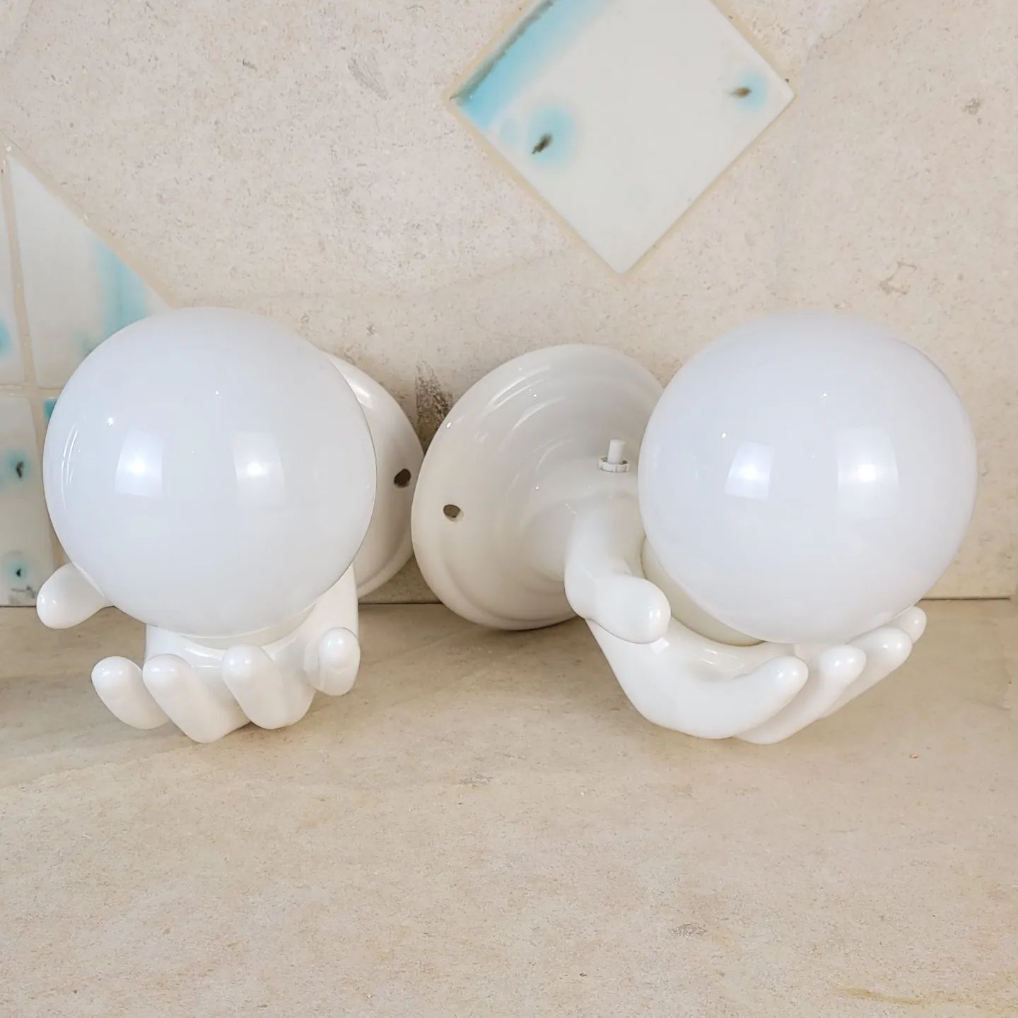 Pair of vintage hand sconces
