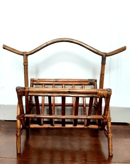 Vintage rattan magazine holders 1960