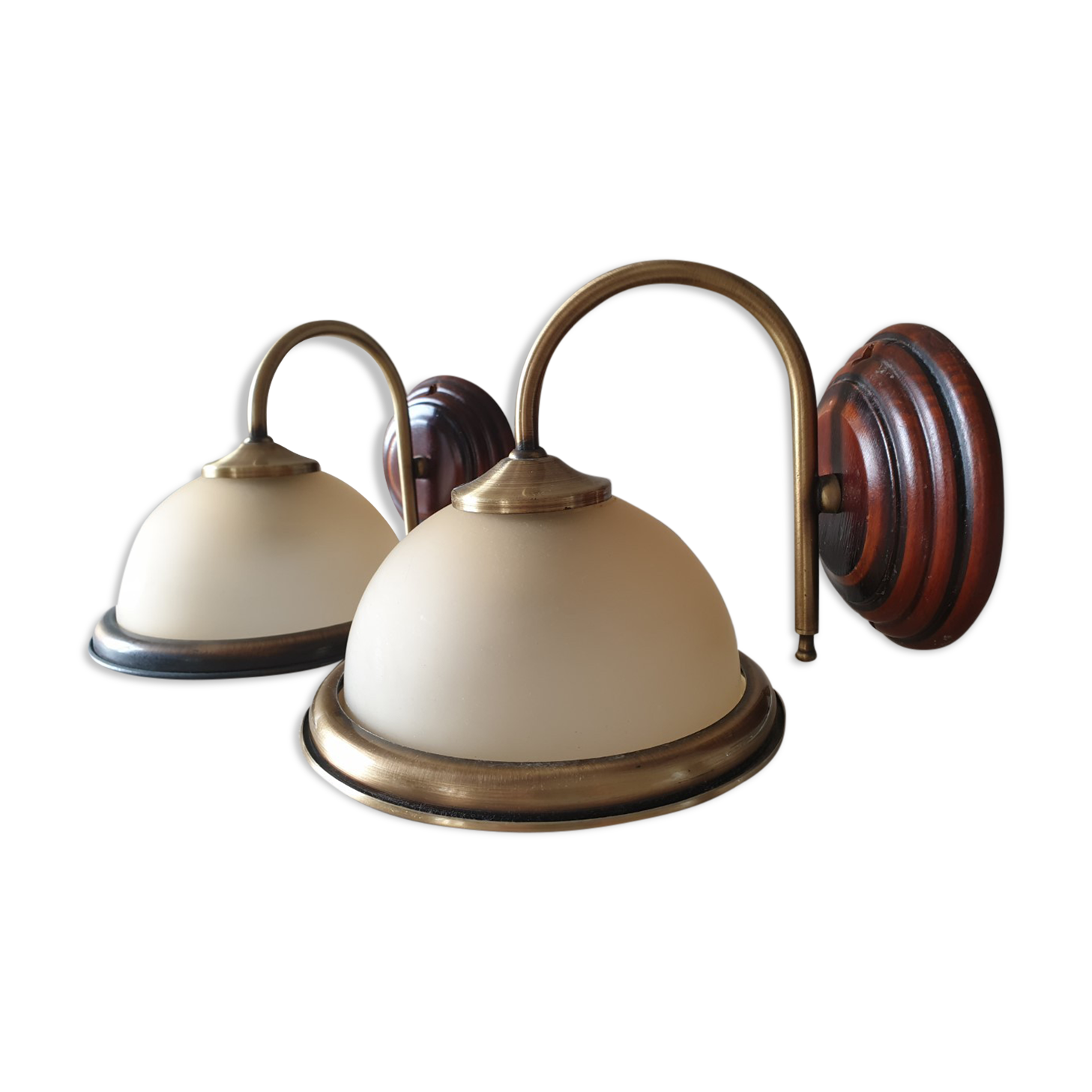 Pair of opaline wall lamps