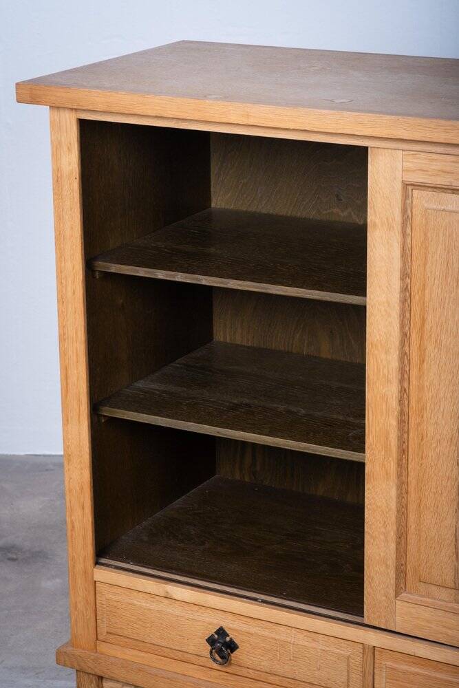 Brutalist Oak Sideboard attributed to Henning Kjærnulf, Denmark, 1960s