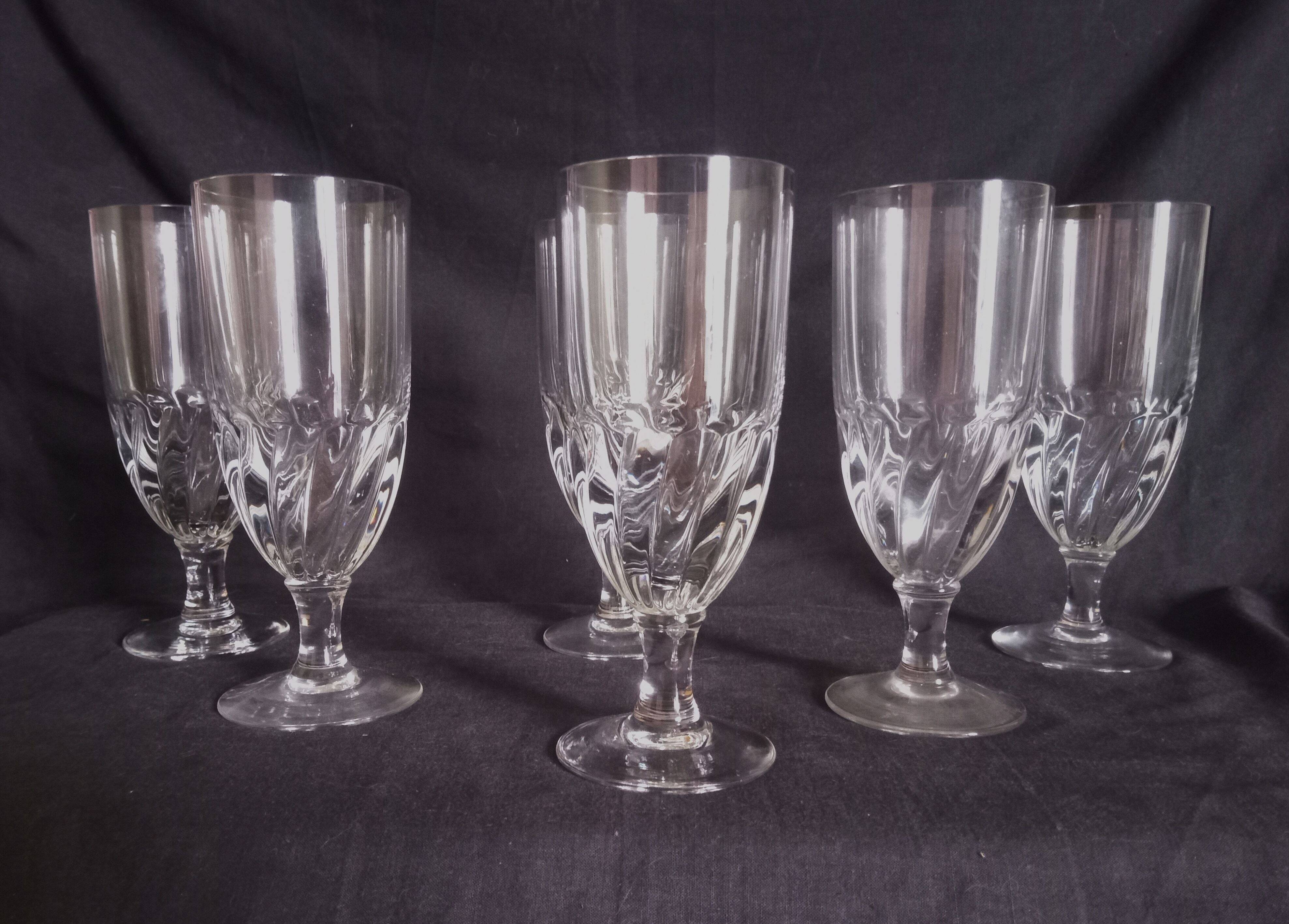 Set of 6 large absinthe glasses, h - 18 cm.