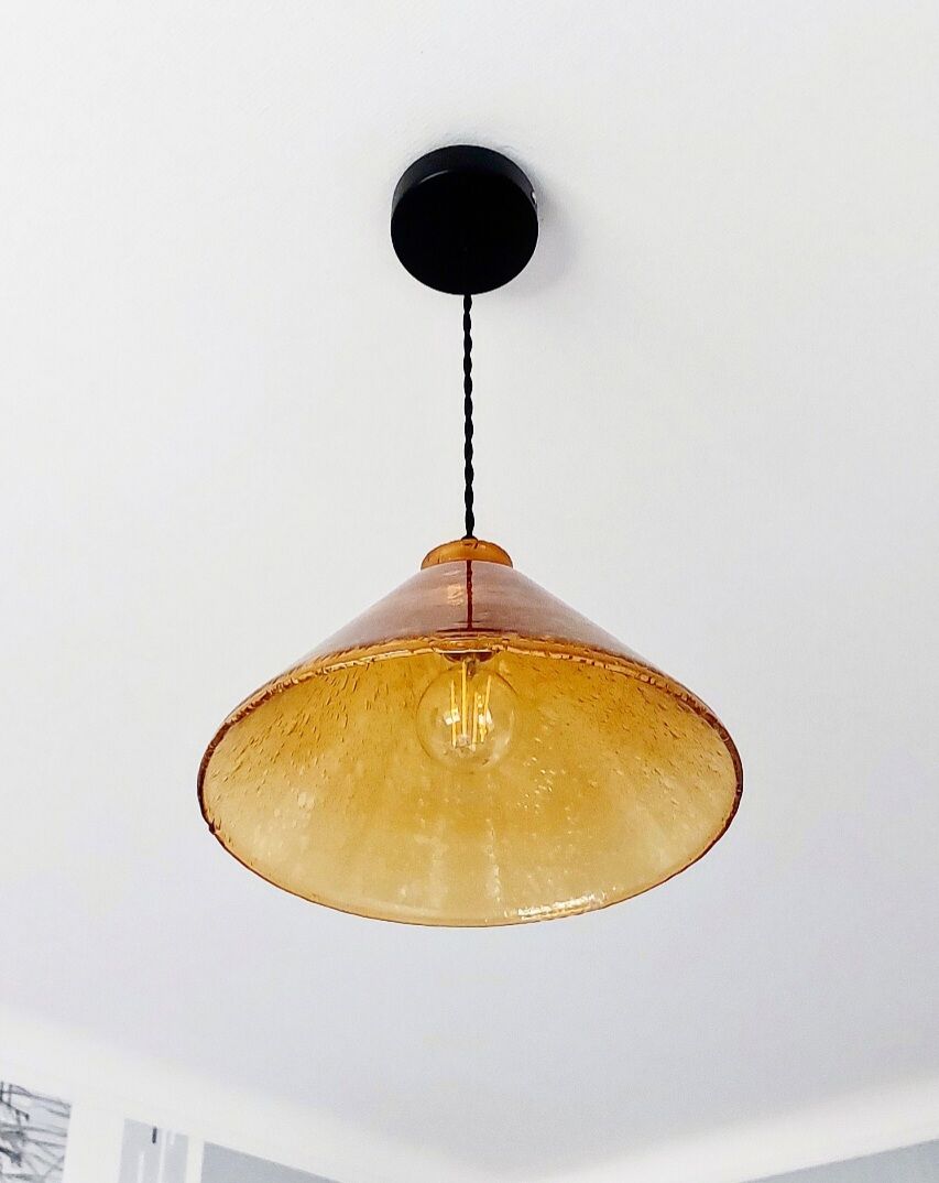 Suspension vintage ambrée