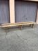 Pair of long benches in natural solid wood, French artisanal craftsmanship.