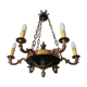 Suspension/chandelier, metal and bronze, 6 arms candles