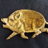 Vintage brass pocket in the shape of a wild boar