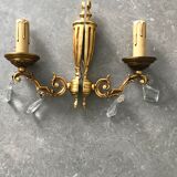 Paire d'applique Louis XVI bronze avec pampilles