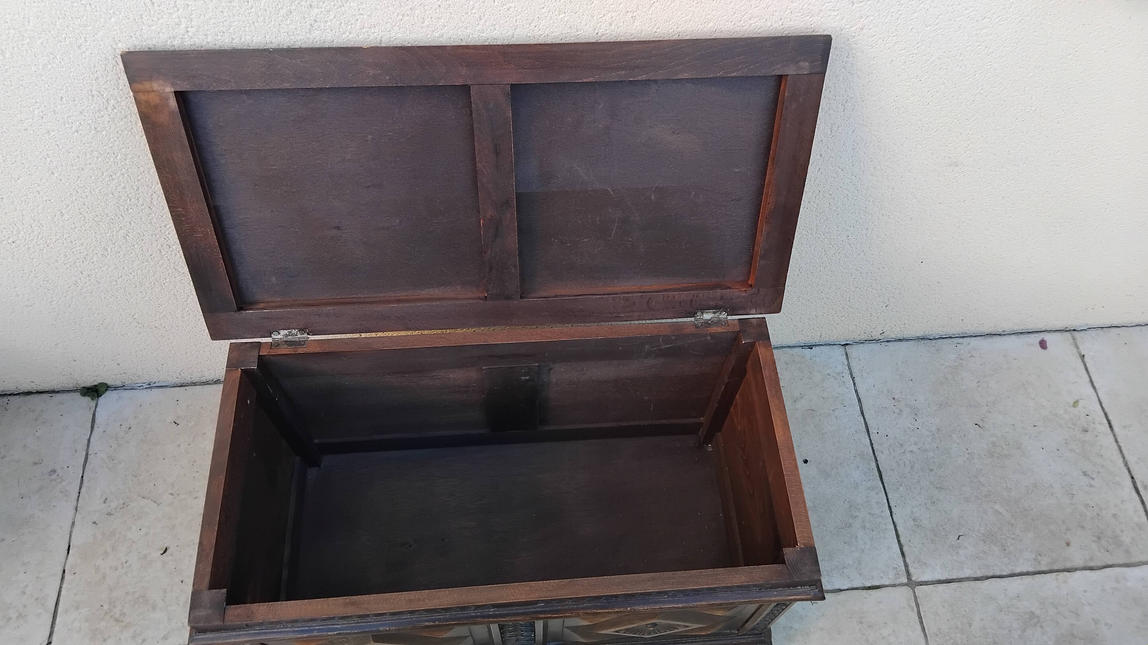 Old vintage wooden chest old toy