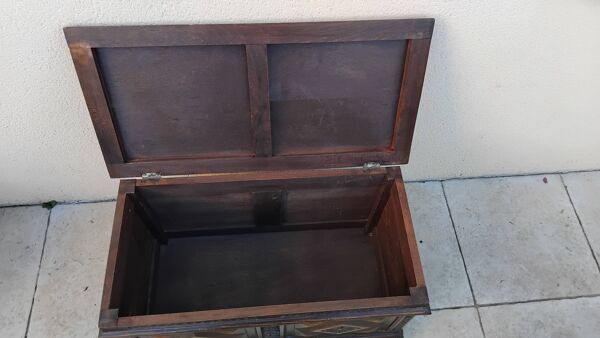 Ancien coffre en bois vintage ancien jouet