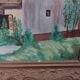 Oil on mounted panel lake landscape