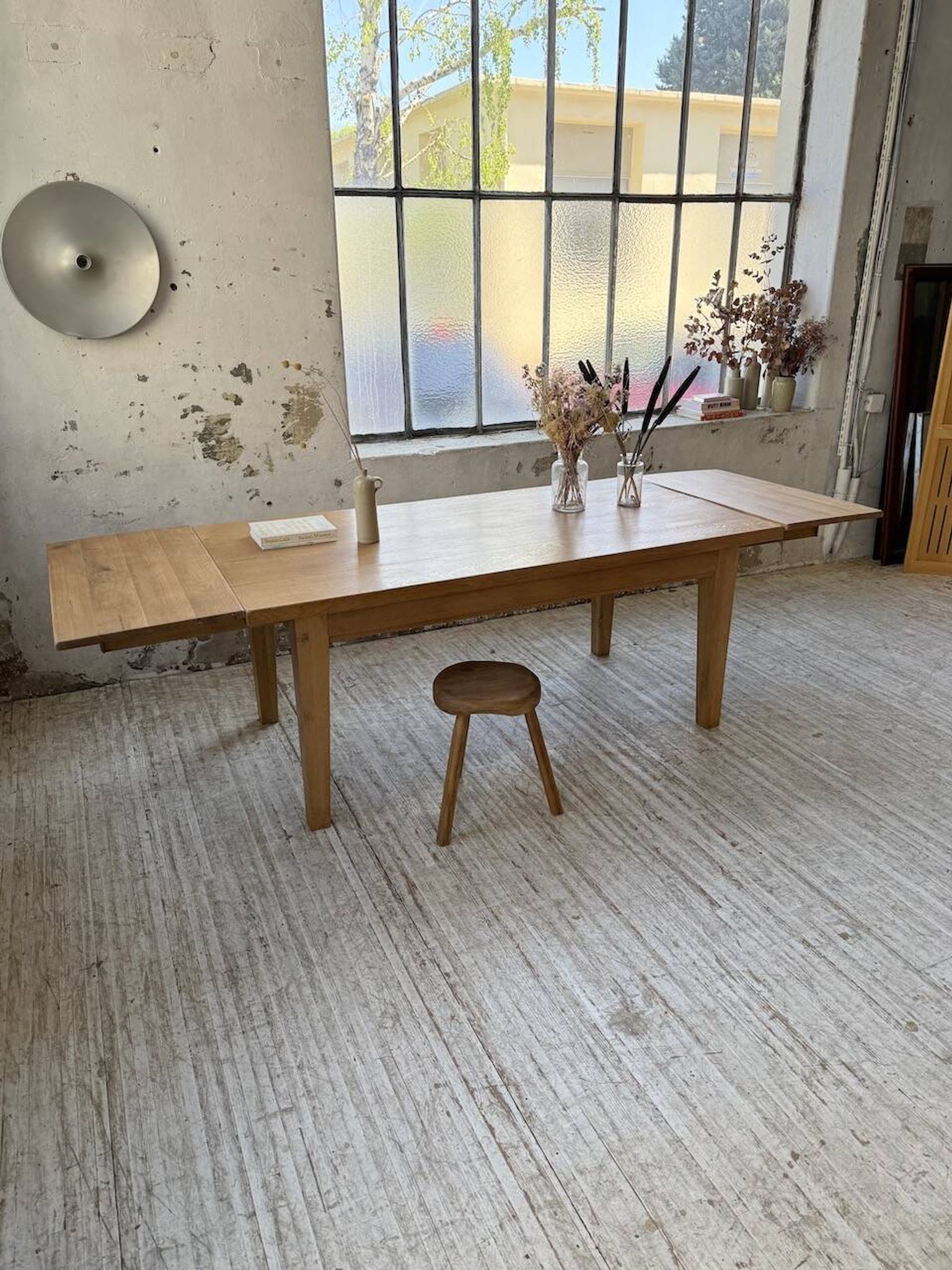 Table de ferme extensible en chêne massif