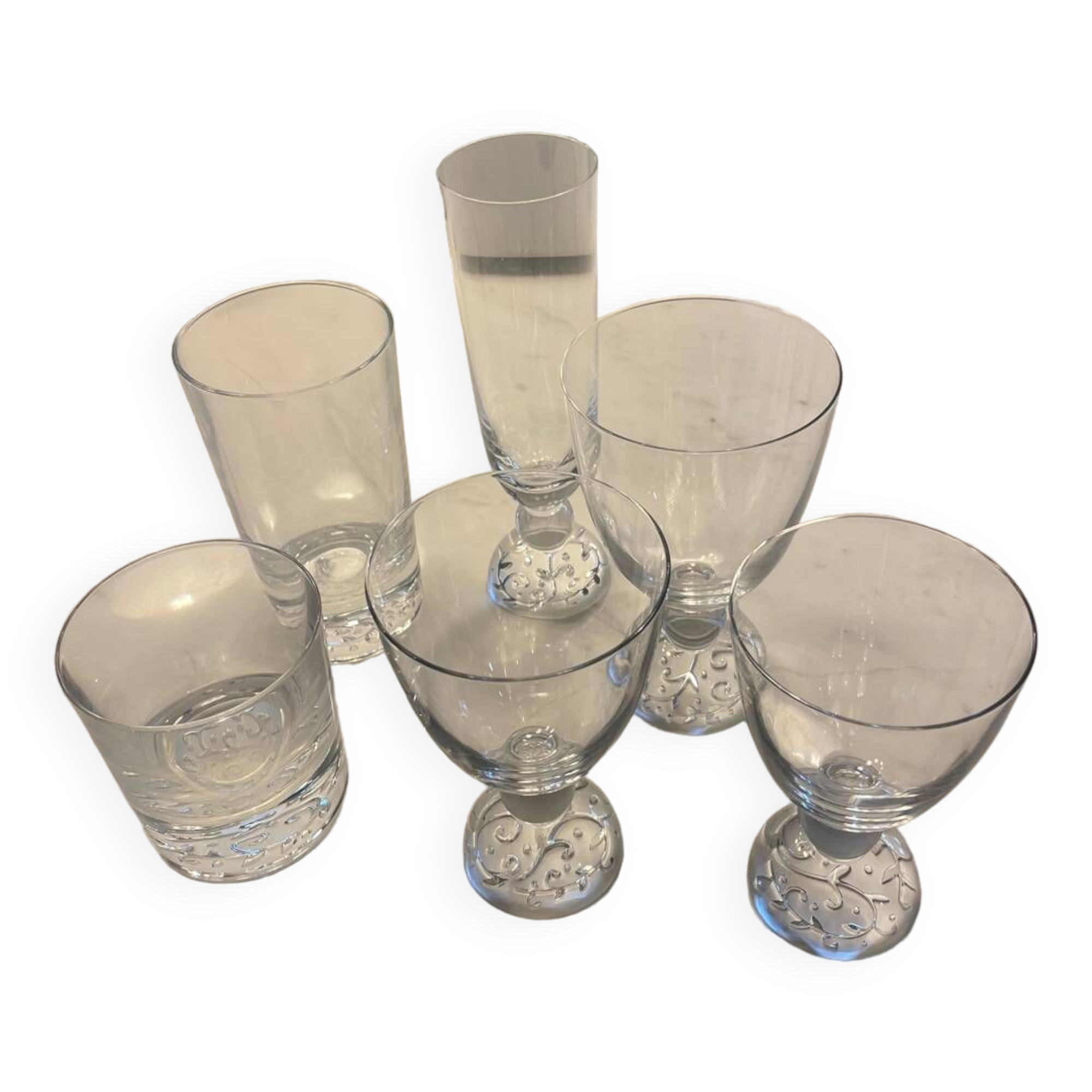 Set of 70 Crystal Durand glasses - Organdy -