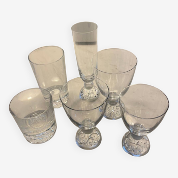 Set of 70 Crystal Durand glasses - Organdy -