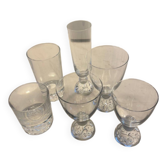 Set of 70 Crystal Durand glasses - Organdy -