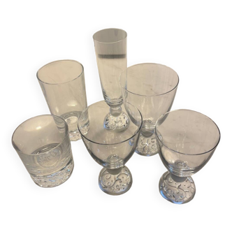 Set de 70 verres Crystal Durand - Organdi -