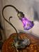 bronze patinated cast iron lamp with painted shade 38x24 art nouveau style