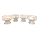 set of 4 ice cream cups, transparent glass dessert, octagon shape